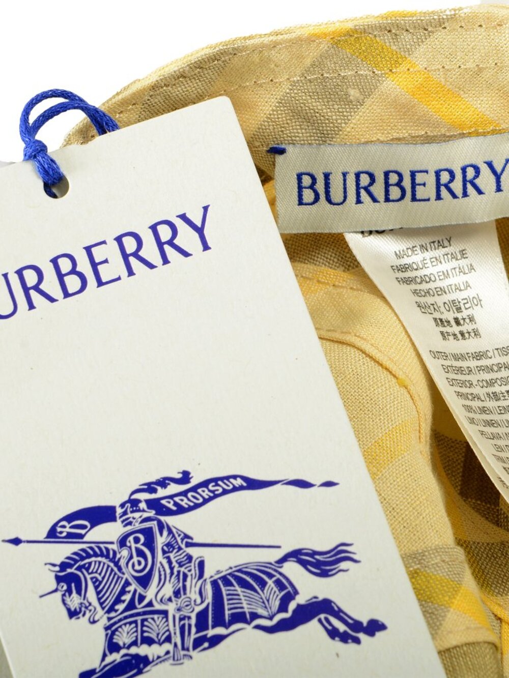 Burberry "Linen Check Baseball" Wheat IP Check Baseball Hat Size M - Picture 7 of 7